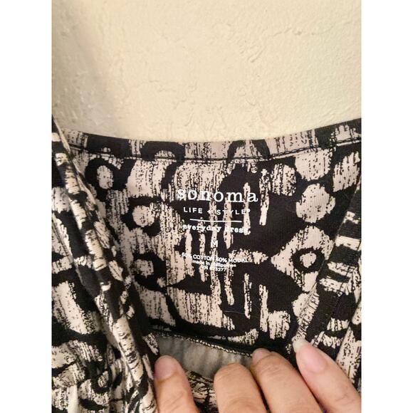 Sonoma Life + Style Women's Dress Size M Black Tan Sleeveless Tribal Print NWT - Picture 5 of 6